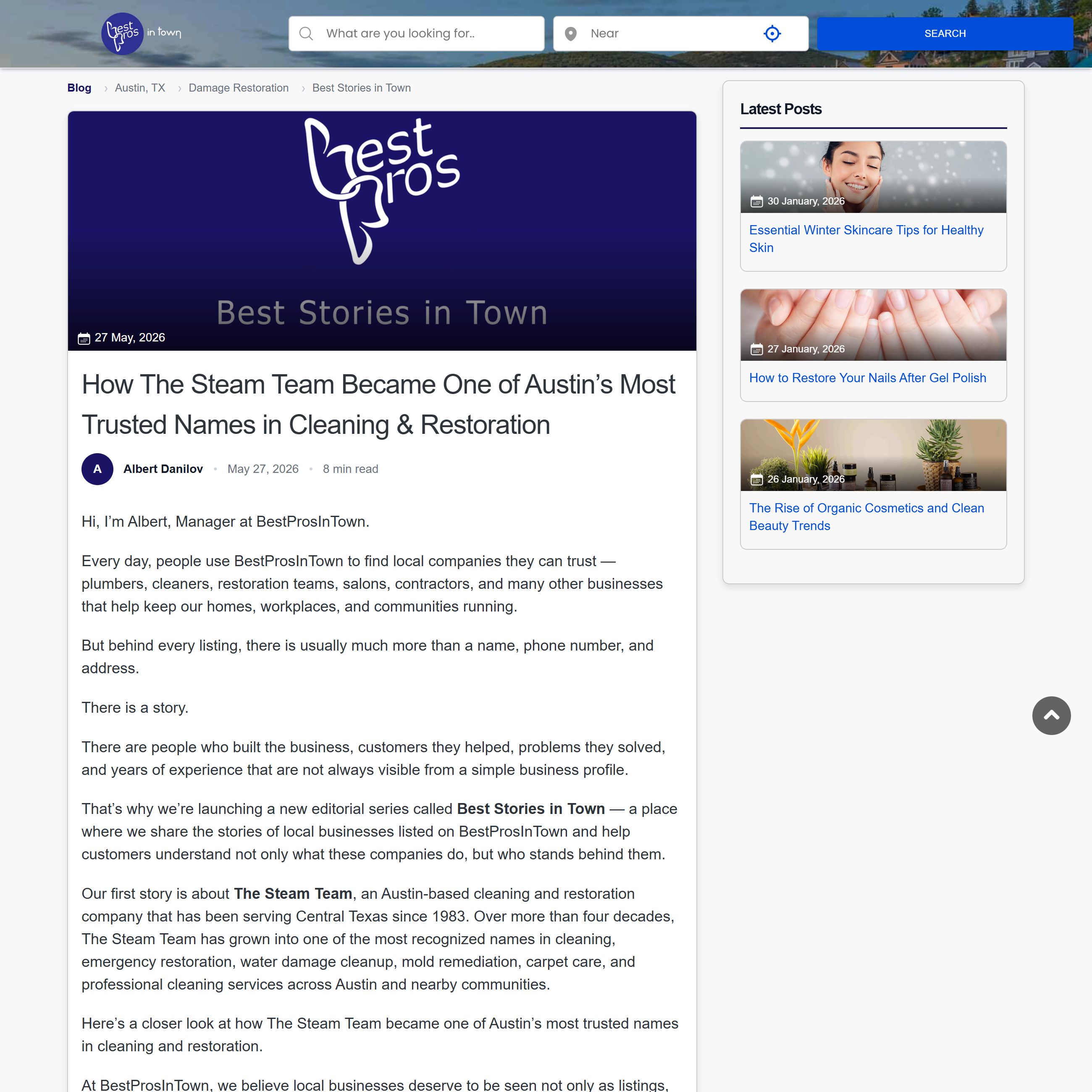BestProsInTown blog — The Steam Team success story